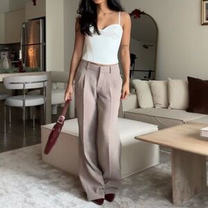 Aritzia The Effortless Pant™ Wide Leg  (Taupe)